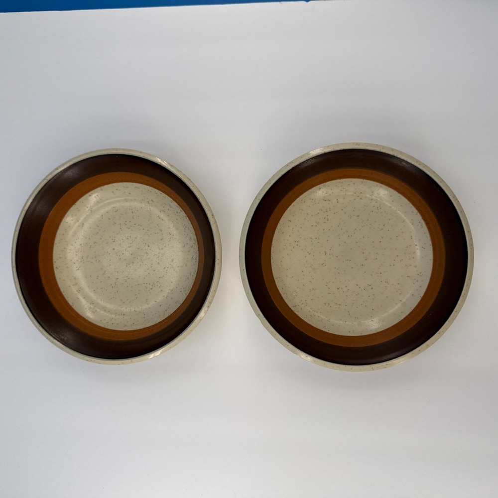VTG Imperial W Dalton Stoneware Mocha P9851 Set Of 2 Soup, Pasta Bowls 6.25"